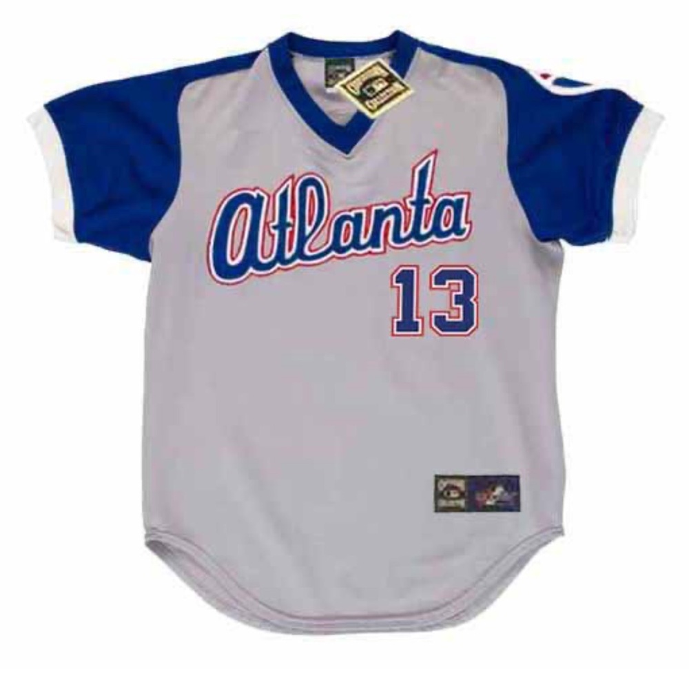 RONALD ACUNA JR. Atlanta Braves 1970's Away Majestic Throwback Baseball Jersey